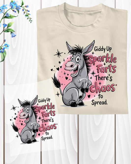 Funny Donkey Sparkle Farts DTF Transfer