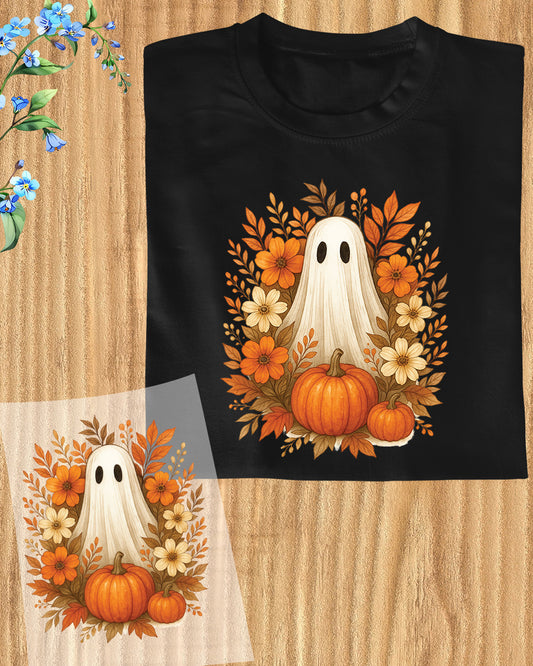Ghost Pumpkin Autumn Halloween Heat Transfer ready to Press