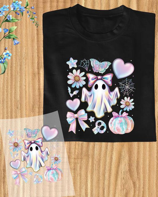 Girly Halloween Ghost Floral Ghost DTF Transfer