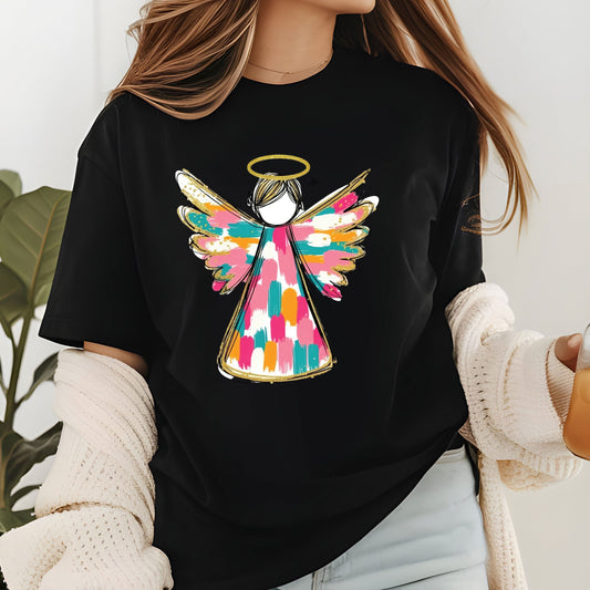 Glitter Christmas Angel DTF Transfer Ready to Press