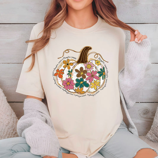 Glitter Pumpkin DTF Transfer Ready to Press