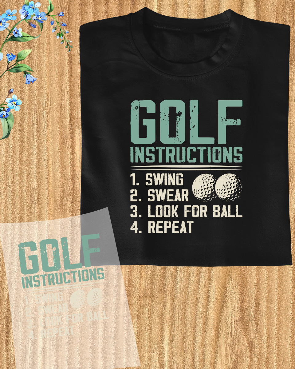 Golf Instructions DTF Transfer Film