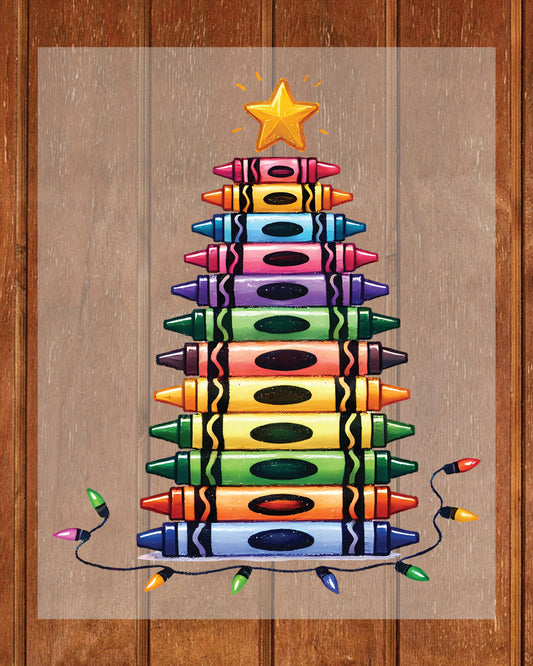 Teacher Christmas Pencil tree DTF Transfer Film