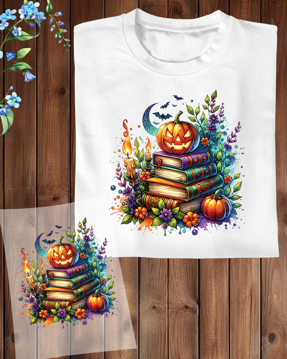 Halloween Fall Books Heat Transfer ready to Press