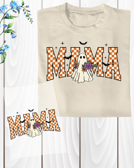Halloween Mama Floral Ghost Retro Fall DTF Transfer