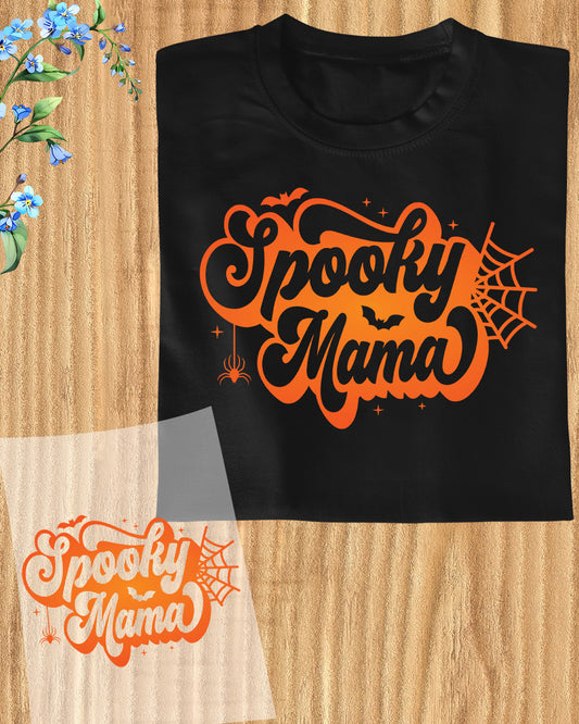 Halloween Spooky Mama Retro Heat Transfer ready to Press