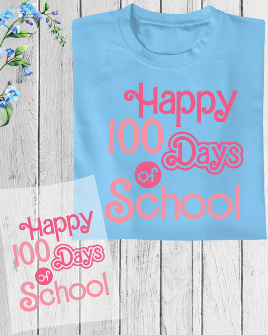 Happy 100 Days of School DTF Transfer, Ready to Press Heat Transfer for Shirts, Fun 100 Days of School Design, UV Sticker