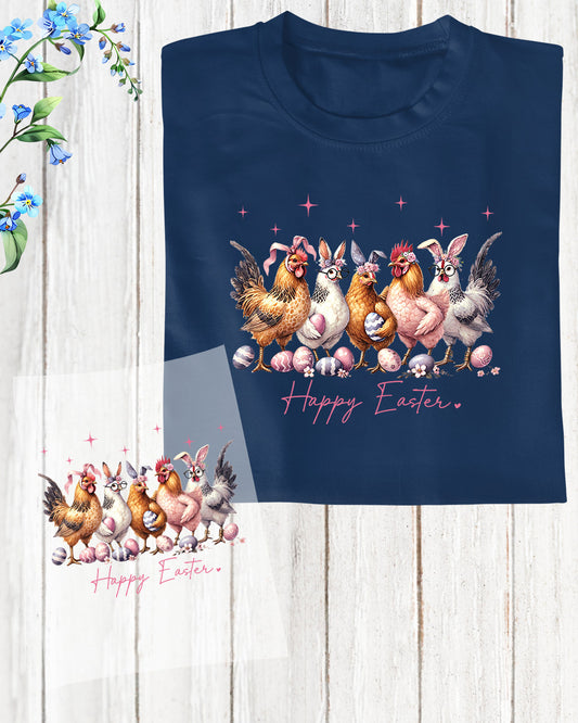 Happy Easter Chicken Iron on Transfers