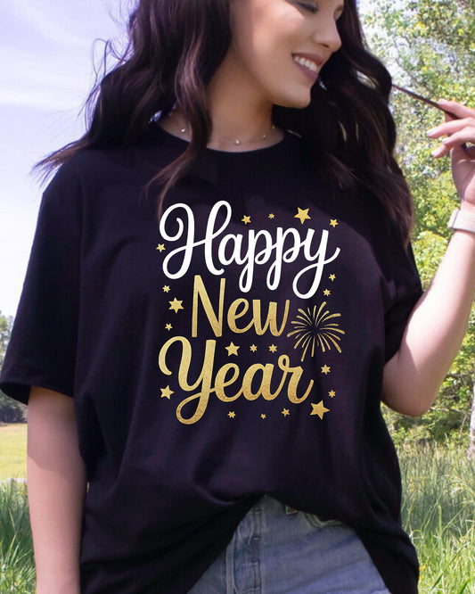 Happy New Year 2026 Hello 2026 DTF Transfer, Ready to Press Heat Transfer for Shirts, Festive Holiday New Year 2026 Design, UV Sticker