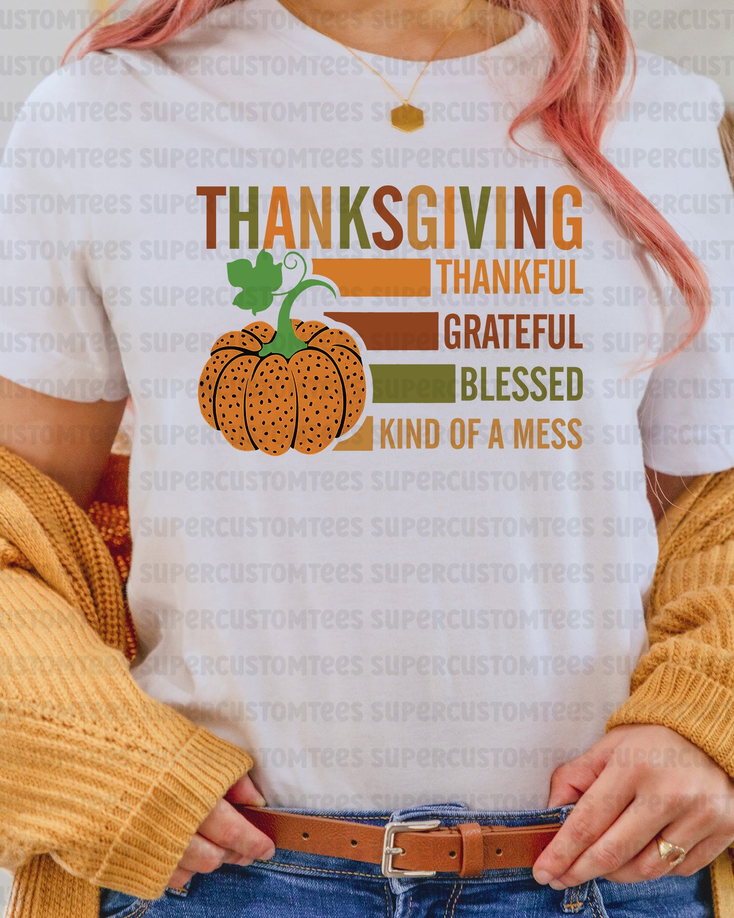 Happy Thanksgiving DTF Transfer Ready to Press
