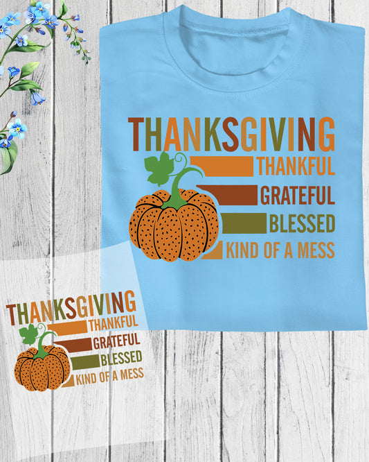 Happy Thanksgiving DTF Transfer Ready to Press