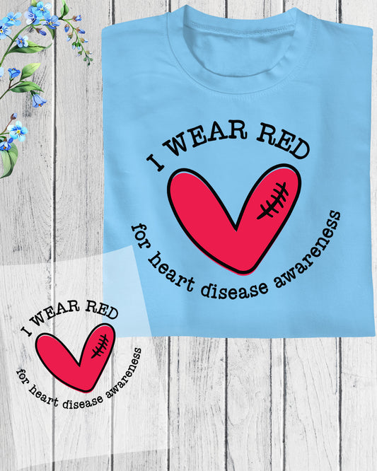 Heart Disease Awareness DTF Transfer Ready to Press