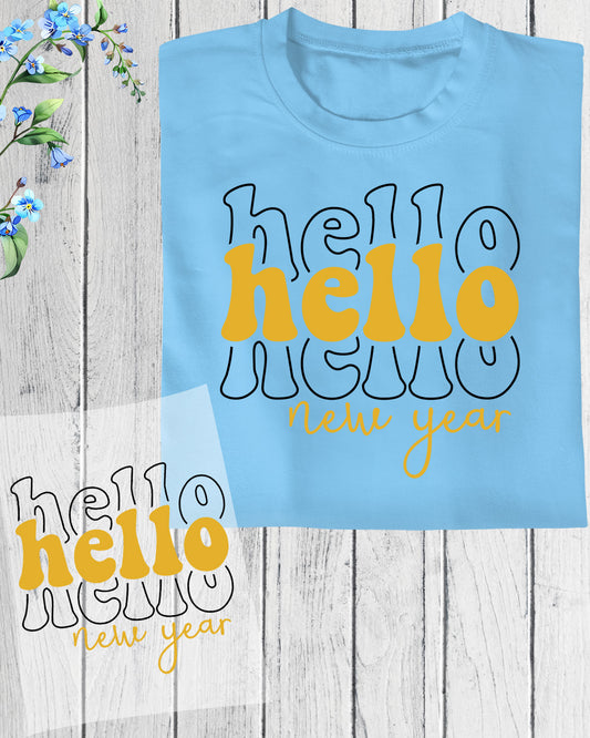 Hello New year DTF Transfer