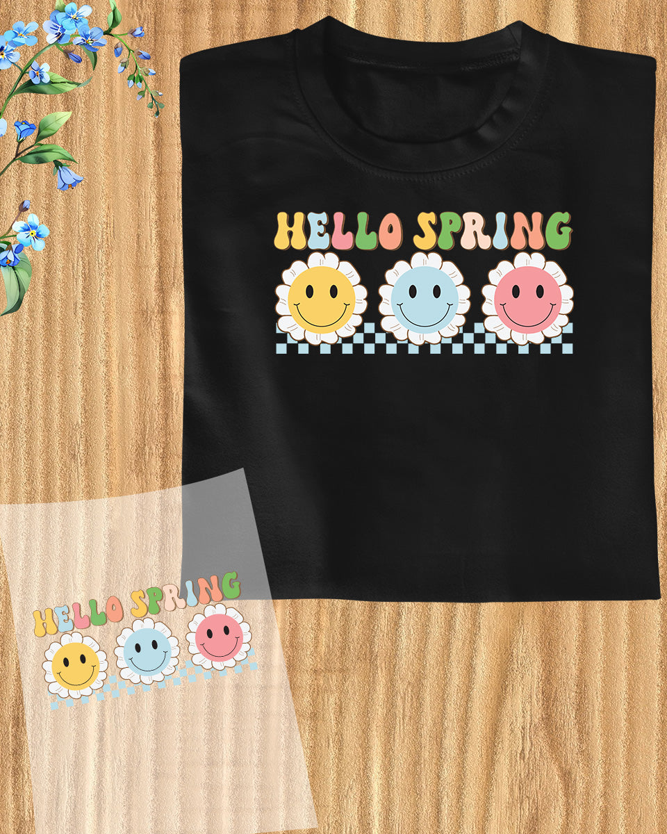 Hello Spring Retro DTF Transfer Film