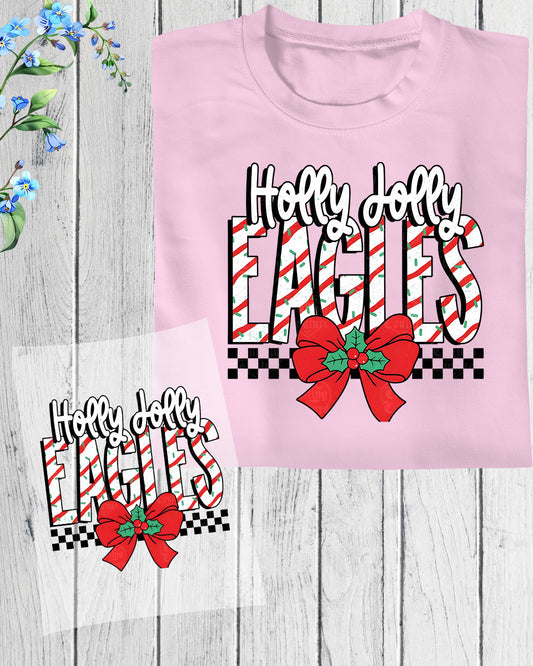 Holly Jolly Eagles DTF Transfer