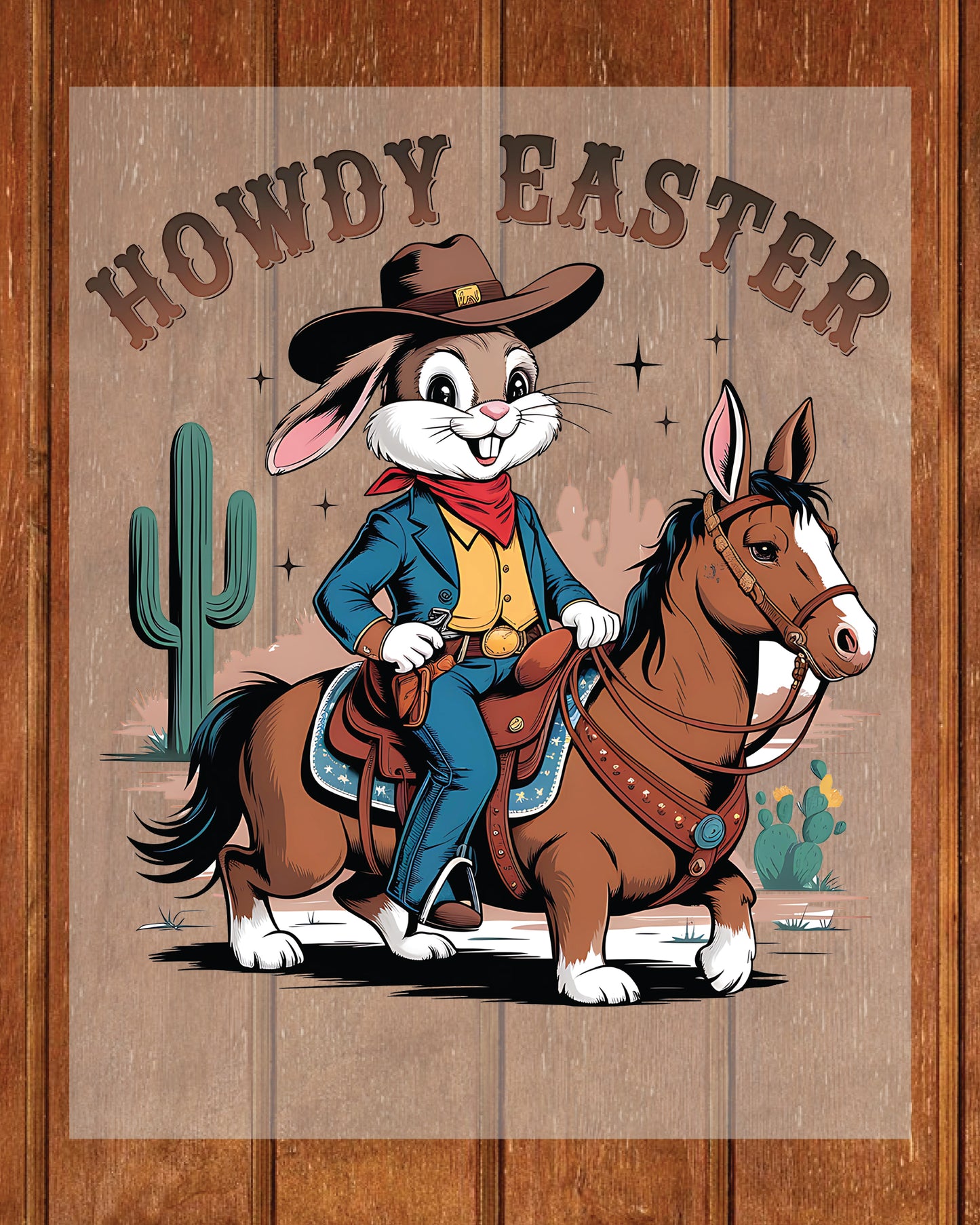 Howdy Easter Cowboy Bunny DTF Transfer