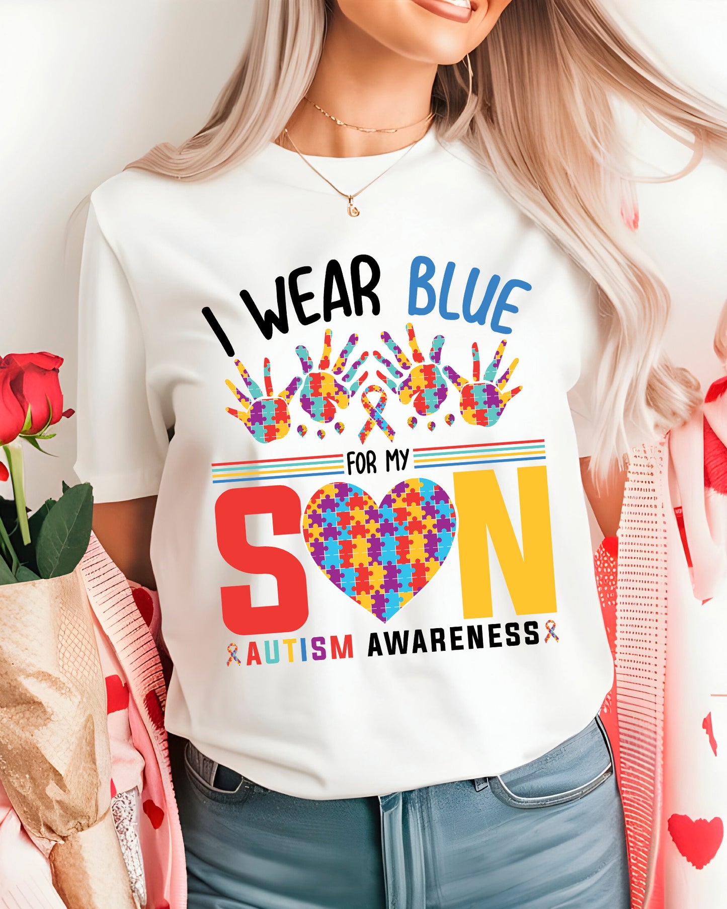 I Wear Blue For My Autism Awareness DTF Transfer