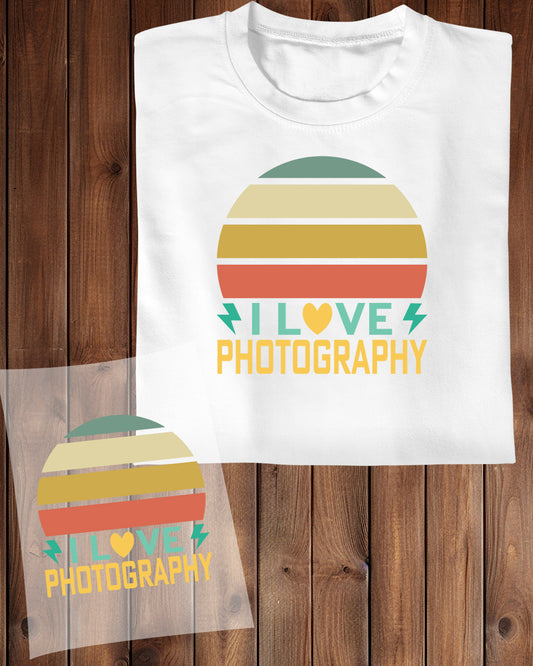 I Love Photography Vintage DTF Transfer Film