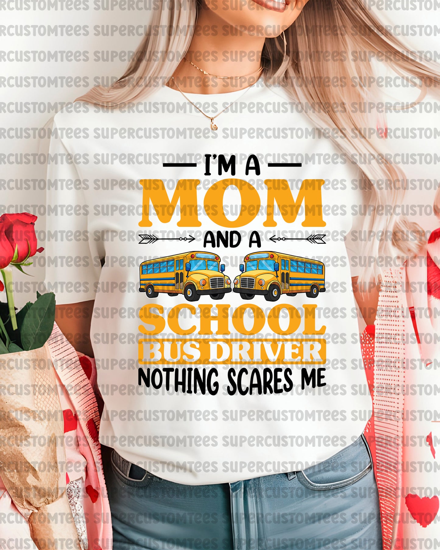 I'm a Mom and School Bus Driver DTF Transfer