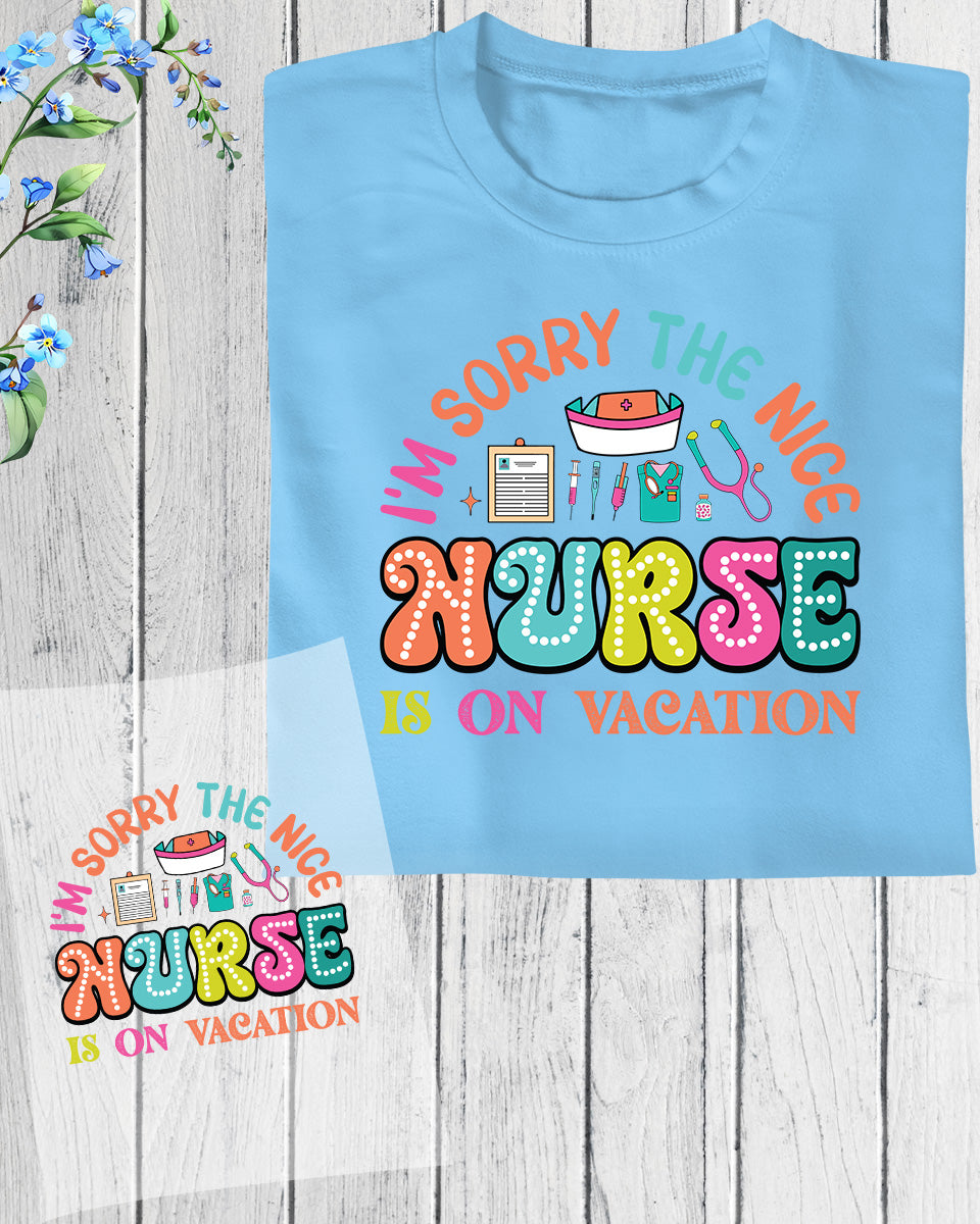 Nurse vacation Retro DTF Transfer Film