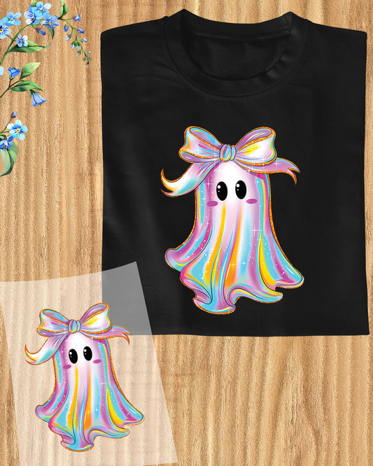 Iridescent Ghost Coquette Halloween DTF Transfer