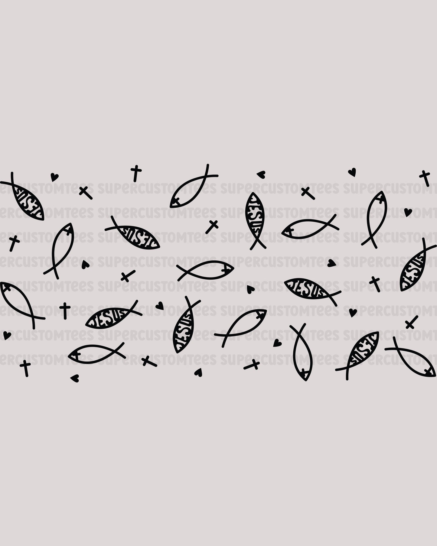 Jesus Fish Libbey Can Glass UV DTF wrap