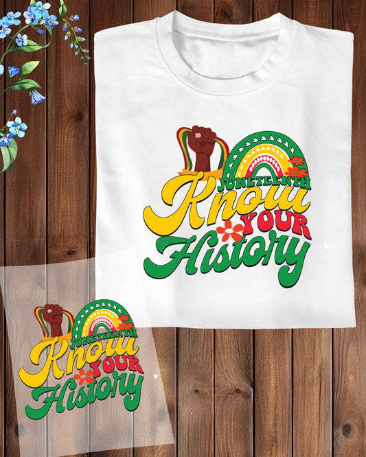 Juneteenth Black History Month Heat Transfer for Shirts