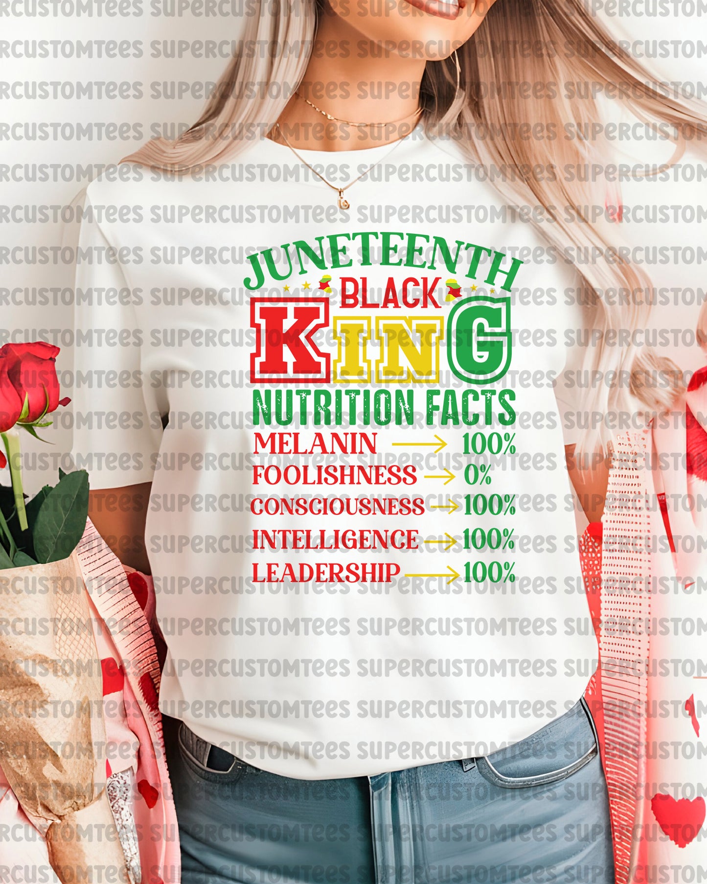 Juneteenth Black King Nutrition Facts DTF Transfer