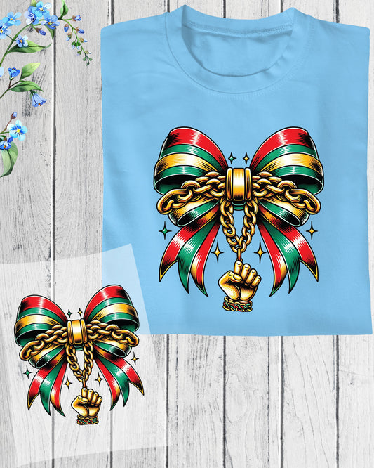 Juneteenth Coquette Bow Heat Transfer for Shirts