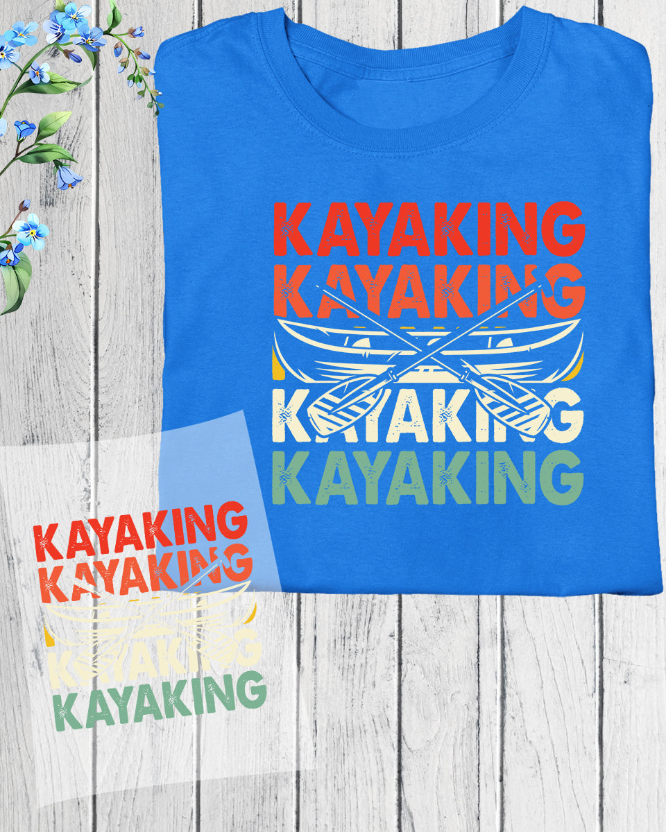 Kayaking Groovy DTF Transfer Film