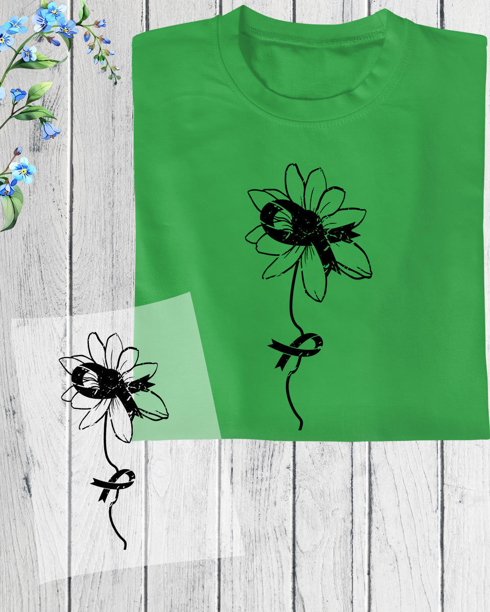 Sunflower Lung Cancer Awareness DTF Transfer Film