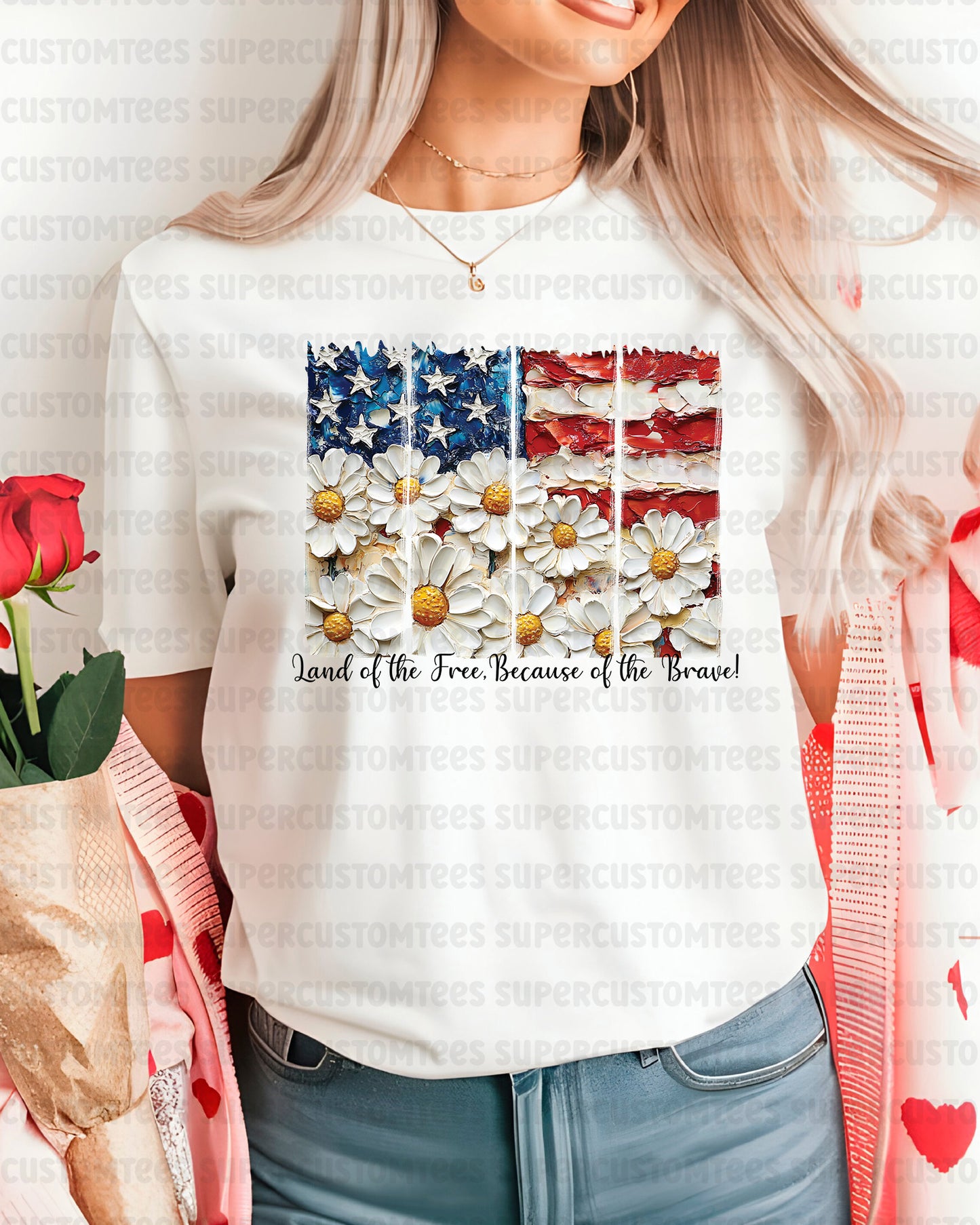 Land of the Free Because of the Brave DTF Transfer