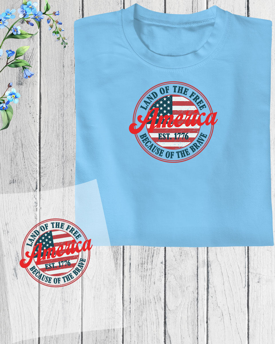 Land of The Free America DTF Transfer Film