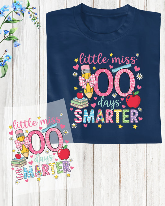 Little Miss 100 Days Smarter DTF Transfer
