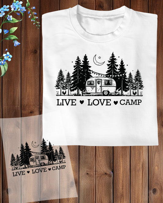 Live Love Camp Heat Transfer for Shirt