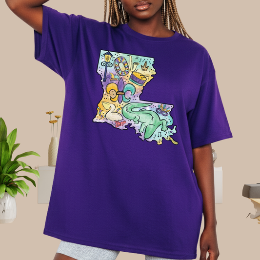 Louisiana Mardi Gras 2026 Sweatshirt New Orleans Crawfish Carnival Shirt for Family NOLA Festival Tees for Women Men and Kids Gifts