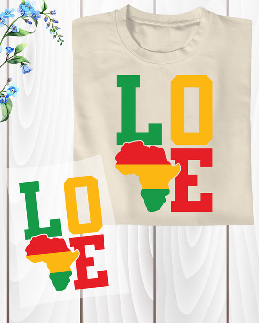 Love Black Heat Transfer for Shirts