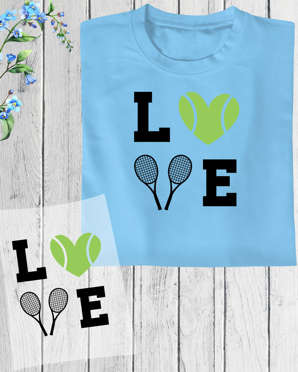 Love Tennis DTF Transfer Film