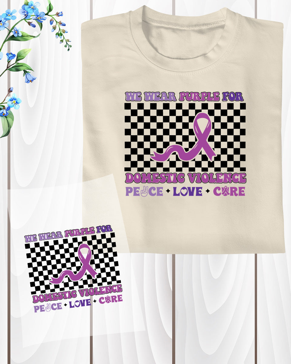 Domestic Violence Peace Love care DTF Transfer Film
