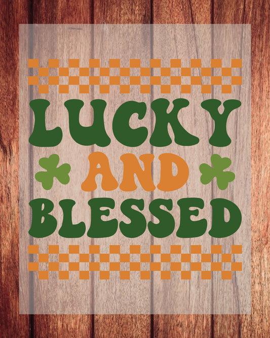 Lucky and Blessed Christian Kids DTF Transfer