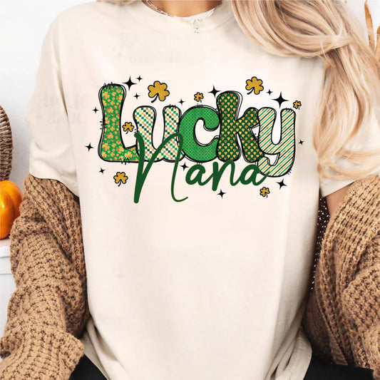 Lucky Nana St. Patrick's Day DTF Transfer Sheets Irish Grandma Ready to Press