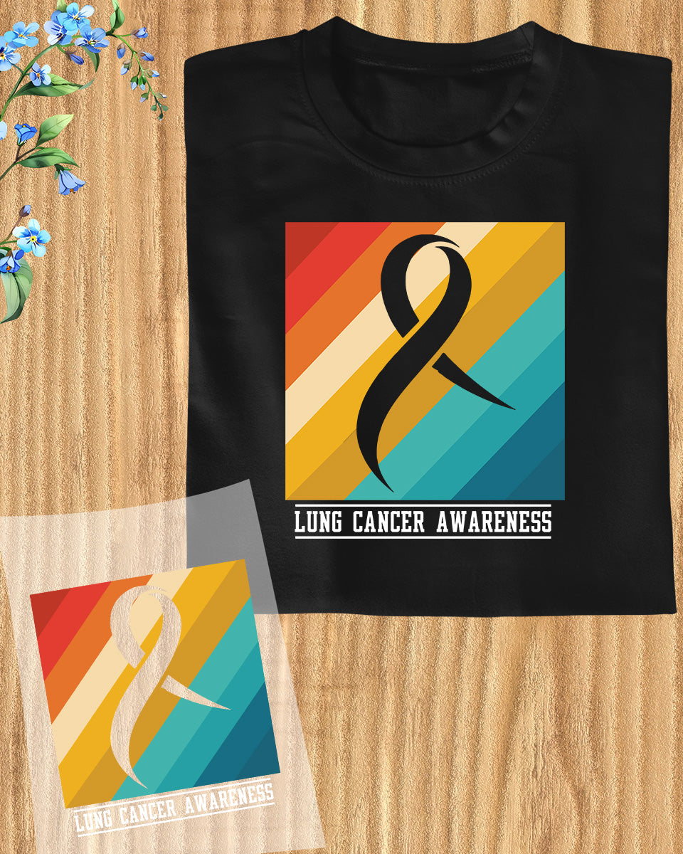 Lung Cancer Survivor Rainbow DTF Transfer Film