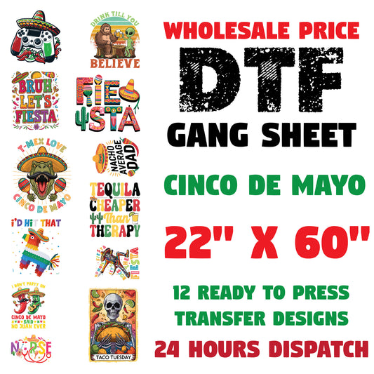 Mexican Fiesta DTF Transfer Premade Gang sheet
