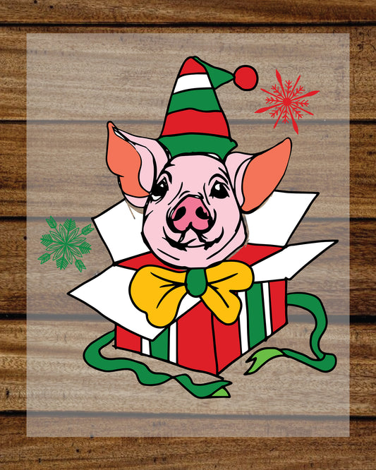 Cute Pig Boy Christmas DTF Transfer Film