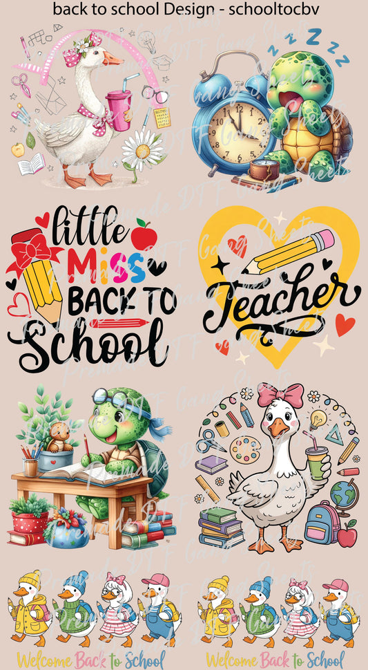 Back to School Premade Gang Sheet Retro School DTF Transfer ready to Press Teacher Student Heat Transfer for Shirts