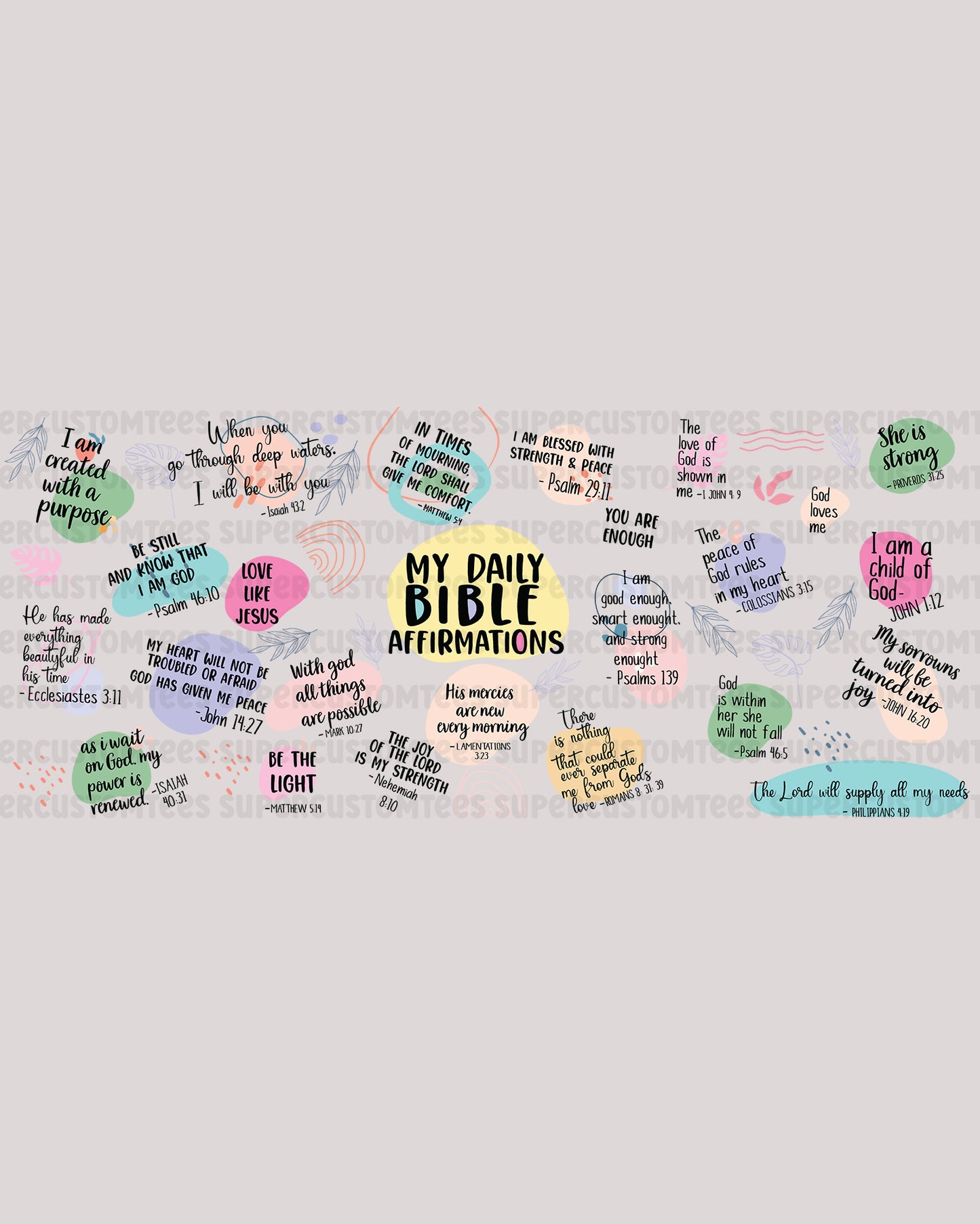 Nativity Christian UV DTF Wrap Sticker My Daily Bible Affirmations