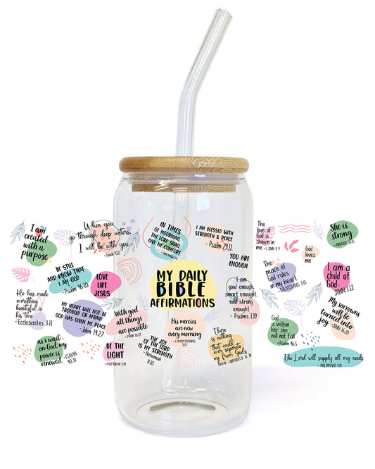 Nativity Christian UV DTF Wrap Sticker My Daily Bible Affirmations