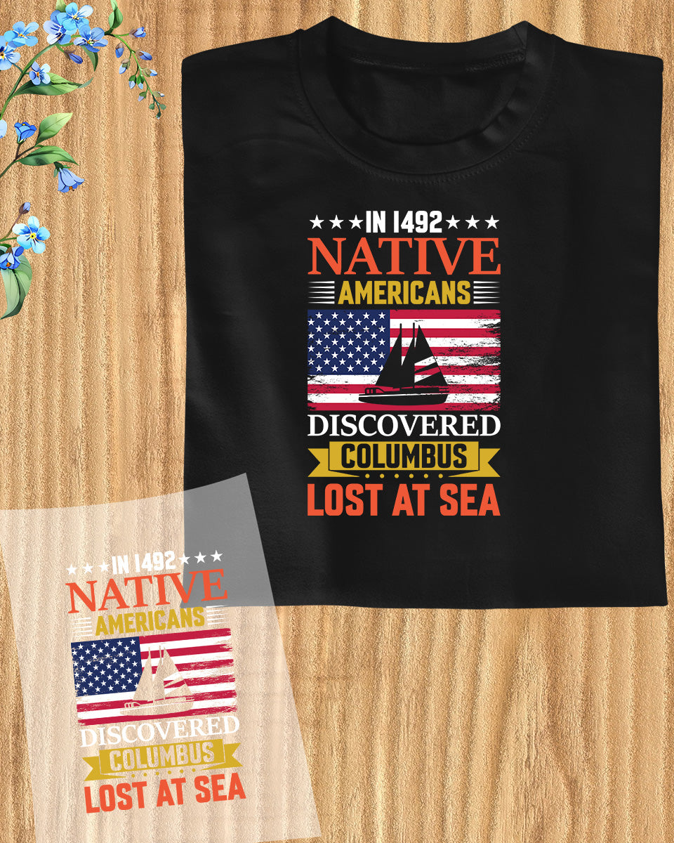 Discover Columbus Native Americans DTF Transfer Film