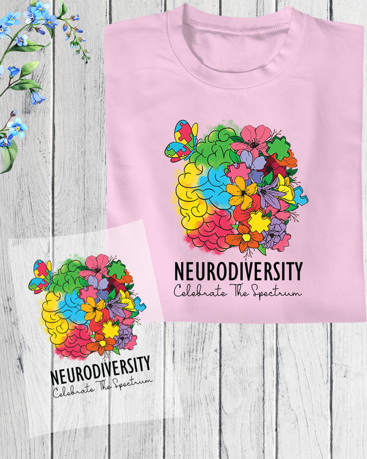 Neurodiversity Autism Awareness Heat Transfer for Shirts