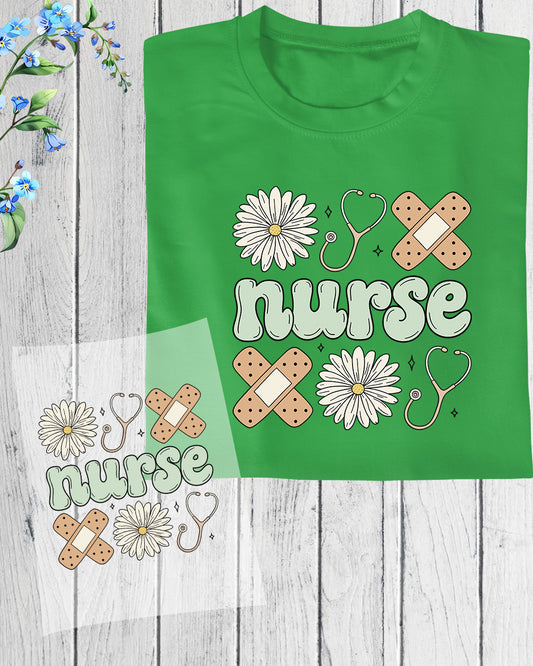Nurse Floral Heat Transfer for Shirts